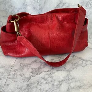 HOBO Red Leather Shoulder Bag